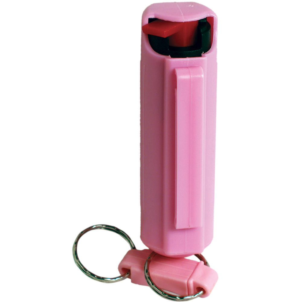 Wildfire 1.4% MC 1/2 oz pepper spray hard case with quick release keychain pink view 4